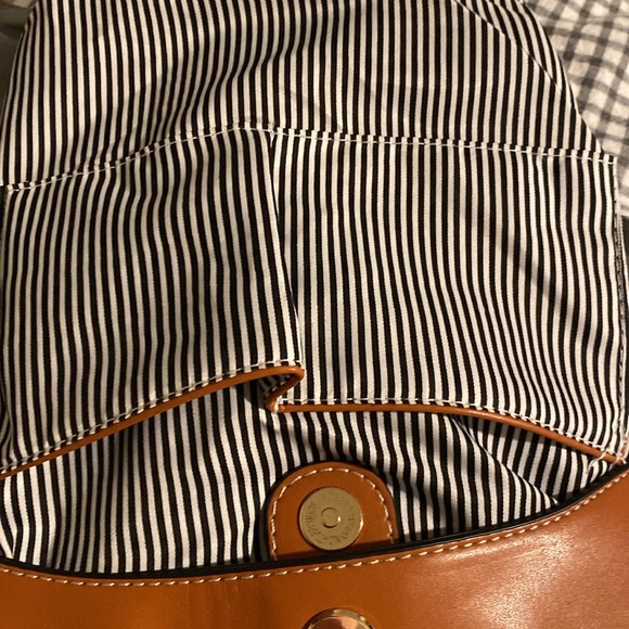 Jessica Moore Canvas Bucket Bag Beige and Brown. NWT. And dust bag included. - Picture 9 of 9